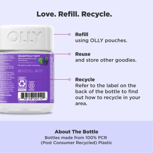 OLLY Sleep Blackberry Flavor Gummy Supplement Melatonin 3mg Perspective: bottom