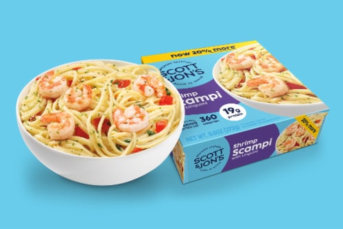 Scott & Jon's Shrimp Scampi with Linguini Frozen Meal Perspective: bottom