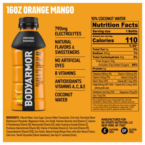 BODYARMOR® Sports Drink Orange Mango Bottle Perspective: bottom