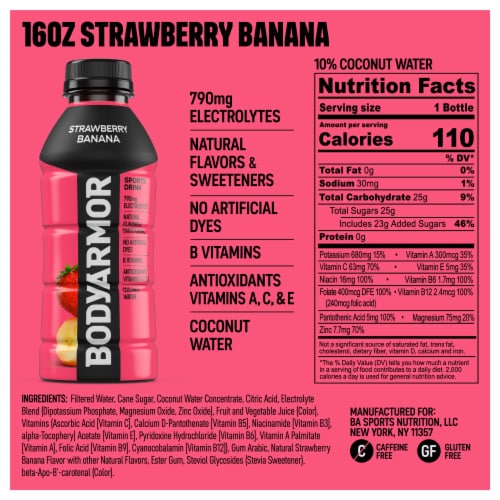 BODYARMOR® Sports Drink Strawberry Banana Bottle Perspective: bottom
