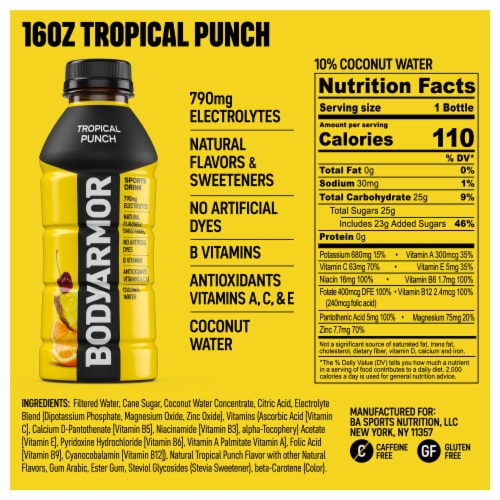 BODYARMOR SuperDrink Tropical Punch Sports Drink Perspective: bottom