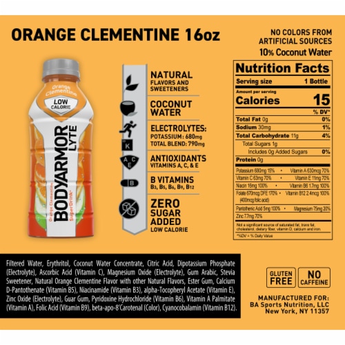 BODYARMOR Lyte Orange Clementine Sports Drink Perspective: bottom