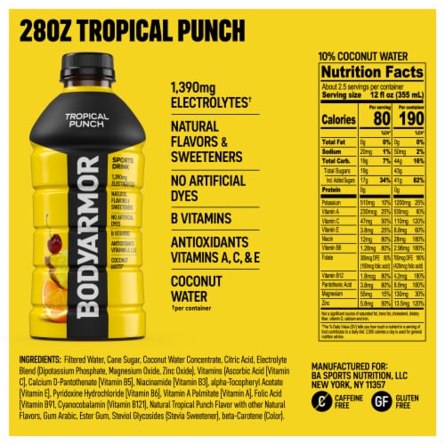 BODYARMOR® Sports Drink Tropical Punch Bottle Perspective: bottom