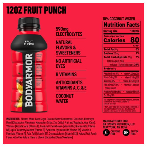 BODYARMOR® Sports Drink Fruit Punch Bottles Perspective: bottom