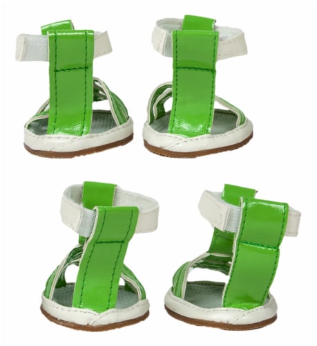 Pet Life Buckle-Supportive Pvc Waterproof Pet Sandals Shoes - Set Of 4 Perspective: bottom