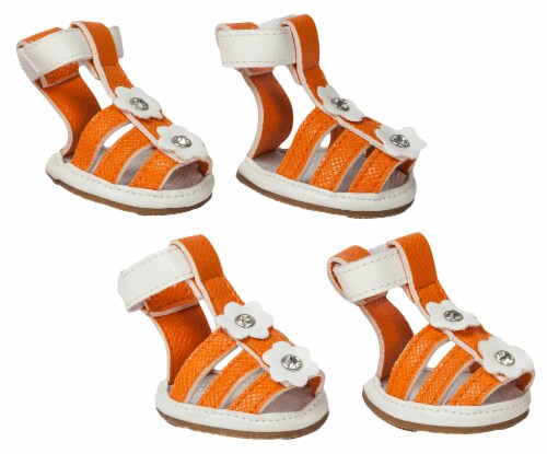 Pet Life Buckle-Supportive Pvc Waterproof Pet Sandals Shoes - Set Of 4 Perspective: bottom