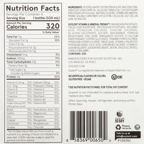 Soylent® Creamy Chocolate Ready-to-Drink Meal Perspective: bottom
