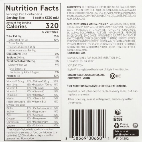 Soylent® Creamy Chocolate Ready-to-Drink Meal Perspective: bottom