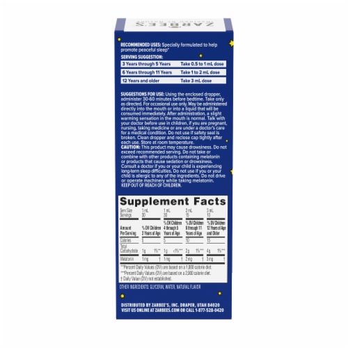 Zarbee’s Children’s Sleep Liquid with Melatonin, Natural Berry Perspective: bottom