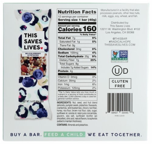 This Saves Lives Wild Blueberry & Pistachio Bars Perspective: bottom