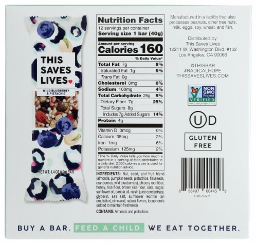 This Saves Lives Wild Blueberry & Pistachio Bars Perspective: bottom