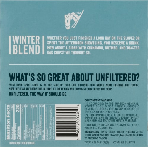 Downeast Winter Blend Unfiltered Craft Cider Cans Perspective: bottom