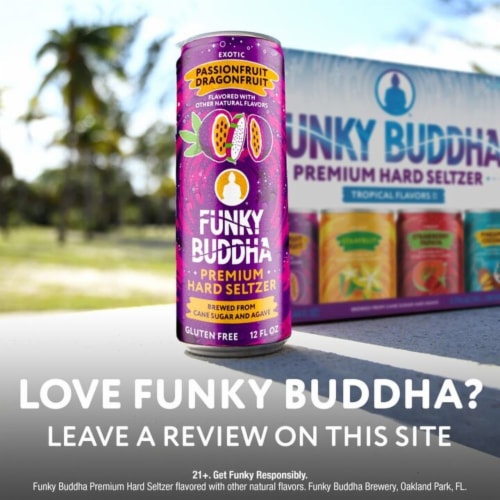 Funky Buddha Premium Hard Seltzer Tropical Variety Pack Perspective: bottom