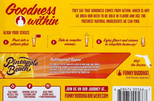 Funky Buddha Brewery® Pineapple Beach Blonde Ale Perspective: bottom
