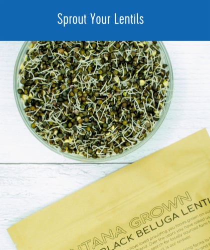 Clear Creek Black Beluga Lentils, 4 LBS Re-Sealable Kraft Bag Perspective: bottom