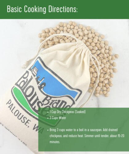 Palouse Brand Chickpeas/Garbanzo Beans, 3 LBS Cotton Drawstring Bag Perspective: bottom