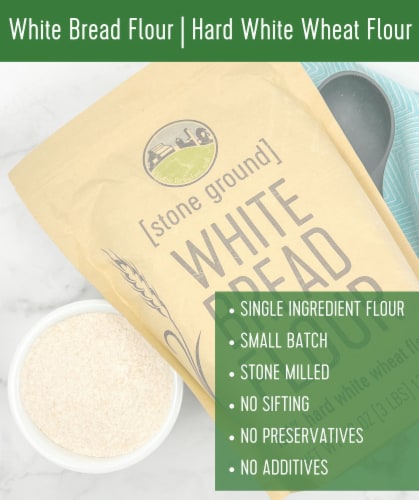 Palouse Brand Stone Ground White Bread Flour Pack, 9 LBS ( 3 - 3 LB Bags) Perspective: bottom