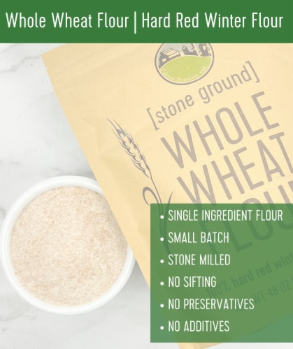 Palouse Brand Stone Ground Whole Wheat Flour, 3 LBS Re-Sealable Bag Perspective: bottom