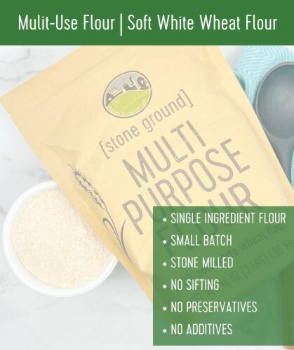 Palouse Brand Stone Ground Multi-Purpose Flour, 3 LB Re-Sealable Bag Perspective: bottom