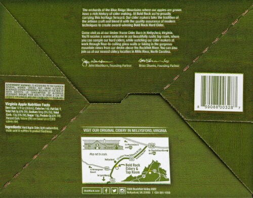 Bold Rock® Virginia Granny Smith Hard Apple Cider Perspective: bottom