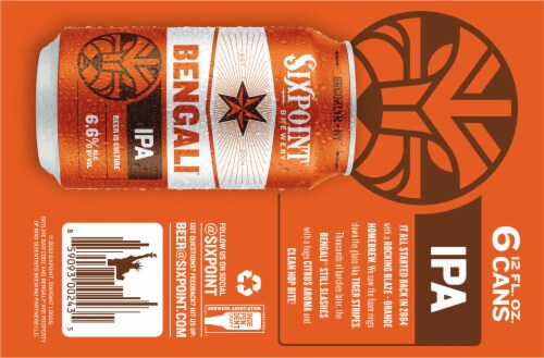 Sixpoint Bengali IPA Beer 6 Cans Perspective: bottom