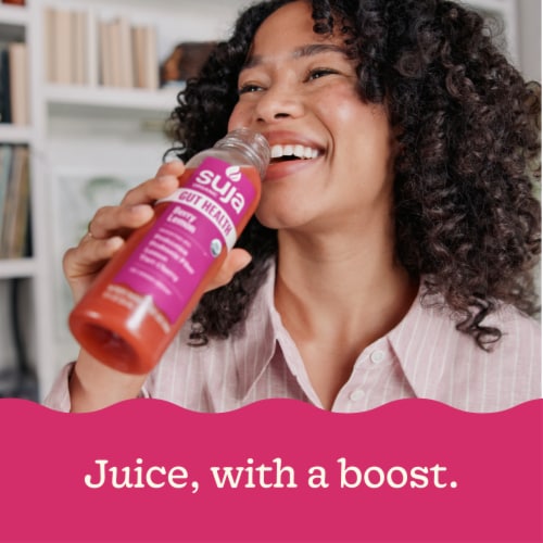 Suja Organic Gut Health Berry Lemon Cold Pressed Juice Perspective: bottom