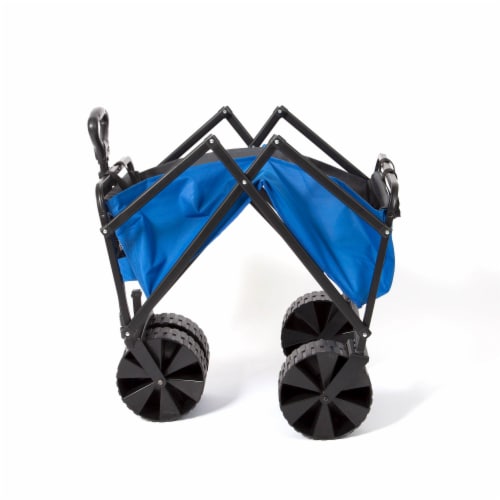 Seina Manual Steel Frame Folding Beach Wagon - Blue/Gray Perspective: bottom