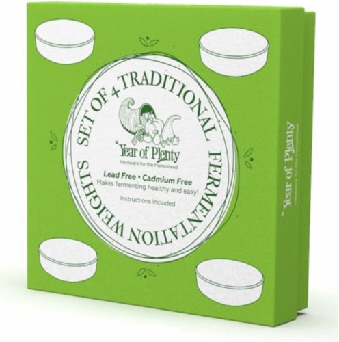 Year of Plenty Fermenting Weights | 0.91" Thick | 7.1oz | 4-Pack | for Wide Mouth Mason Jars Perspective: bottom