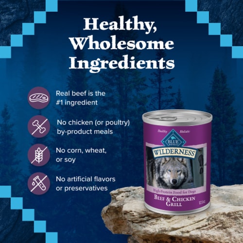 Blue Buffalo Wilderness High-Protein Adult Wet Dog Food Beef & Chicken Grill Perspective: bottom