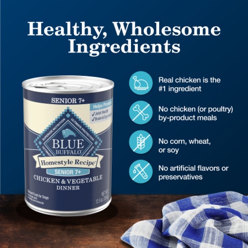 Blue™ Homestyle Recipe Chicken Dinner Flavor Senior Wet Dog Food Perspective: bottom