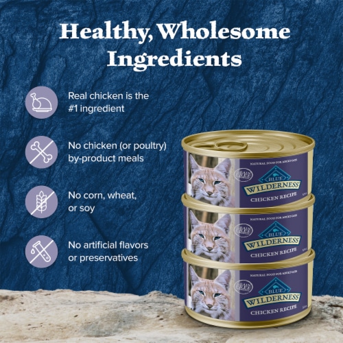 Blue Buffalo Wilderness High-Protein Grain-Free Adult Pate Wet Cat Food Chicken Perspective: bottom