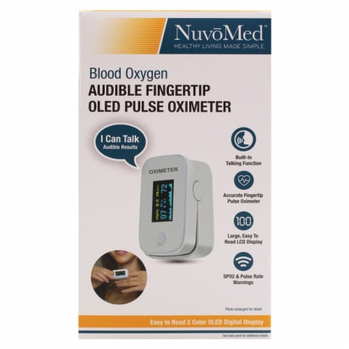 NuvoMed™ Audible Fingertip OLED Pulse Oximeter Perspective: bottom