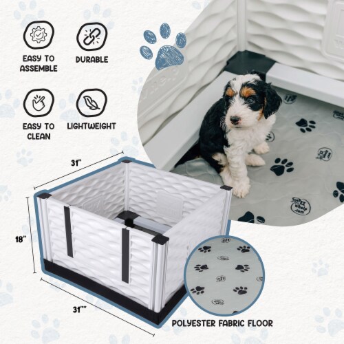 EZwhelp EZclassic 28 x28 Puppy Dog Whelping Box Playpen w/Rails & Liner, Black Perspective: bottom
