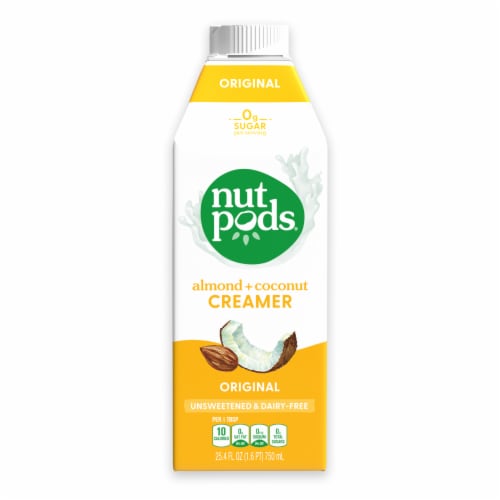 nutpods® Unsweetened Non Dairy Original made with Almonds and Coconuts Coffee Creamer Perspective: bottom