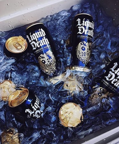 Liquid Death Sparkling Water Perspective: bottom