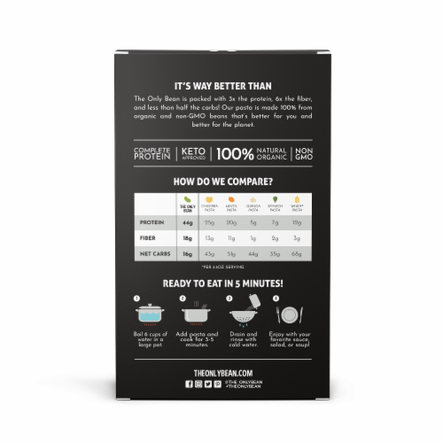 Organic Black Bean Spaghetti Pasta, Healthy Gluten Free Vegan Protein Noodles, 8 oz (6 Pack) Perspective: bottom