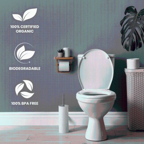 Bamboo Single Toilet Paper Holder with Shelf Perspective: bottom