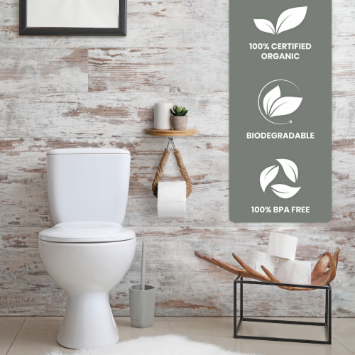 Bamboo Toilet Paper Holder w/ Rope and Shelf Perspective: bottom