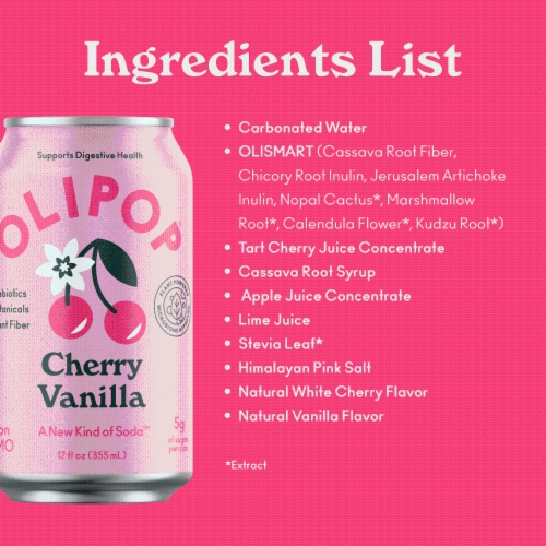 Olipop® Cherry Vanilla Sparkling Tonic Perspective: bottom