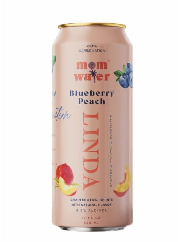 Mom Water Linda Ready To Drink Blueberry Peach Cocktail Perspective: bottom