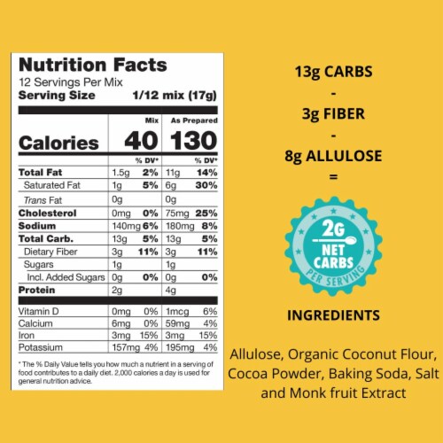 Low Carb Baking Mix, Devil's Food Cake Baking Mix,Keto Baking Mix,No Sugar Added, Gluten Free Perspective: bottom