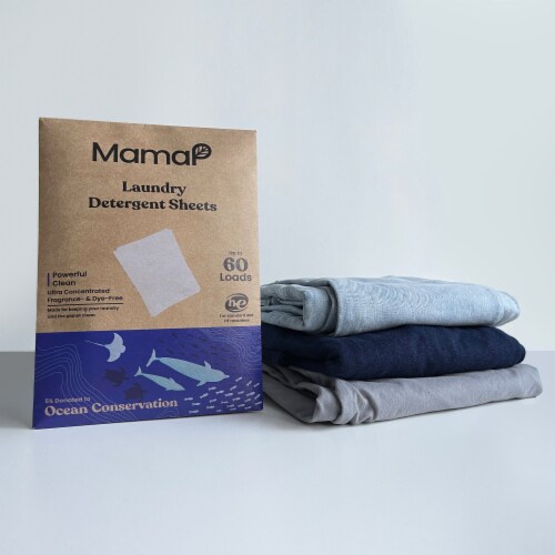 Powerful Laundry Detergent Sheets. Up to 60 Loads. Fragrance-Free and Hypoallergenic Natural Perspective: bottom