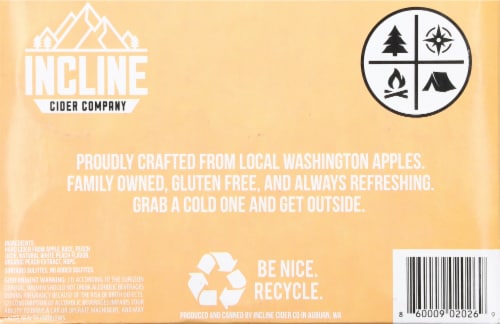 Incline Cider Company White Peach Hard Cider Cans Perspective: bottom