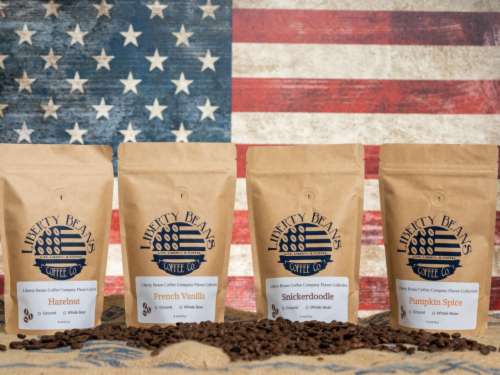 Liberty Blend 4-Pack Flavored Coffee Ground, 4 Oz of Medium Roast Ground Coffee per Bag Perspective: bottom