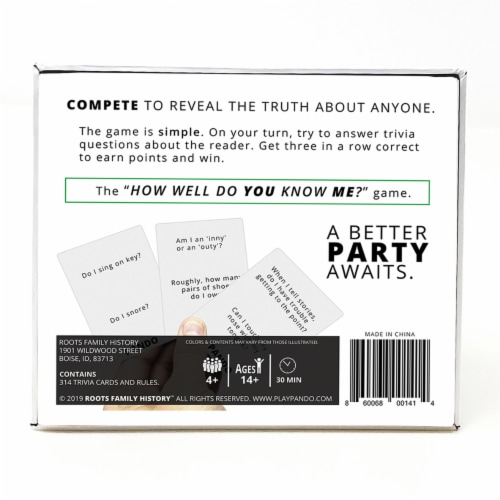 Pando Trivia Card Game Perspective: bottom