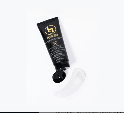 Black Girl Sunscreen SPF 30 Face and Body Sunscreen Perspective: bottom