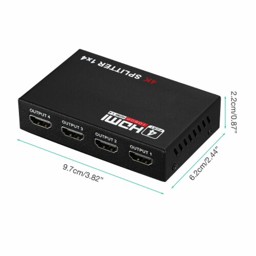 1 in 4 out Full HD HDMI Splitter 1:4 4 Port Repeater Amplifier 3D 1080P 4K - 1:4 Perspective: bottom