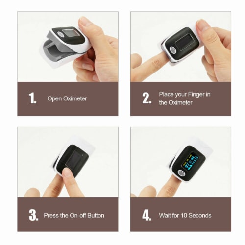 Finger Pulse Oximeter Blood Oxygen SpO2 Monitor PR PI Respiratory Rate Perspective: bottom