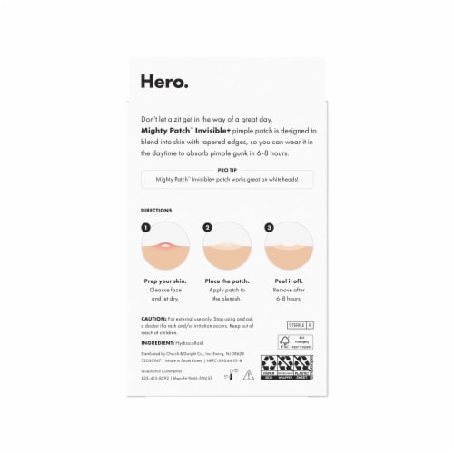 Hero Cosmetics Mighty Patch Invisible+ Acne Pimple Patches Perspective: bottom