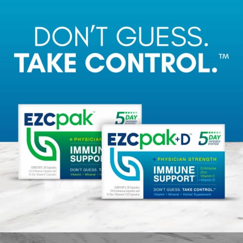EZCpak with Echinacea Vitamin C and Zinc Immune Support Supplement Perspective: bottom